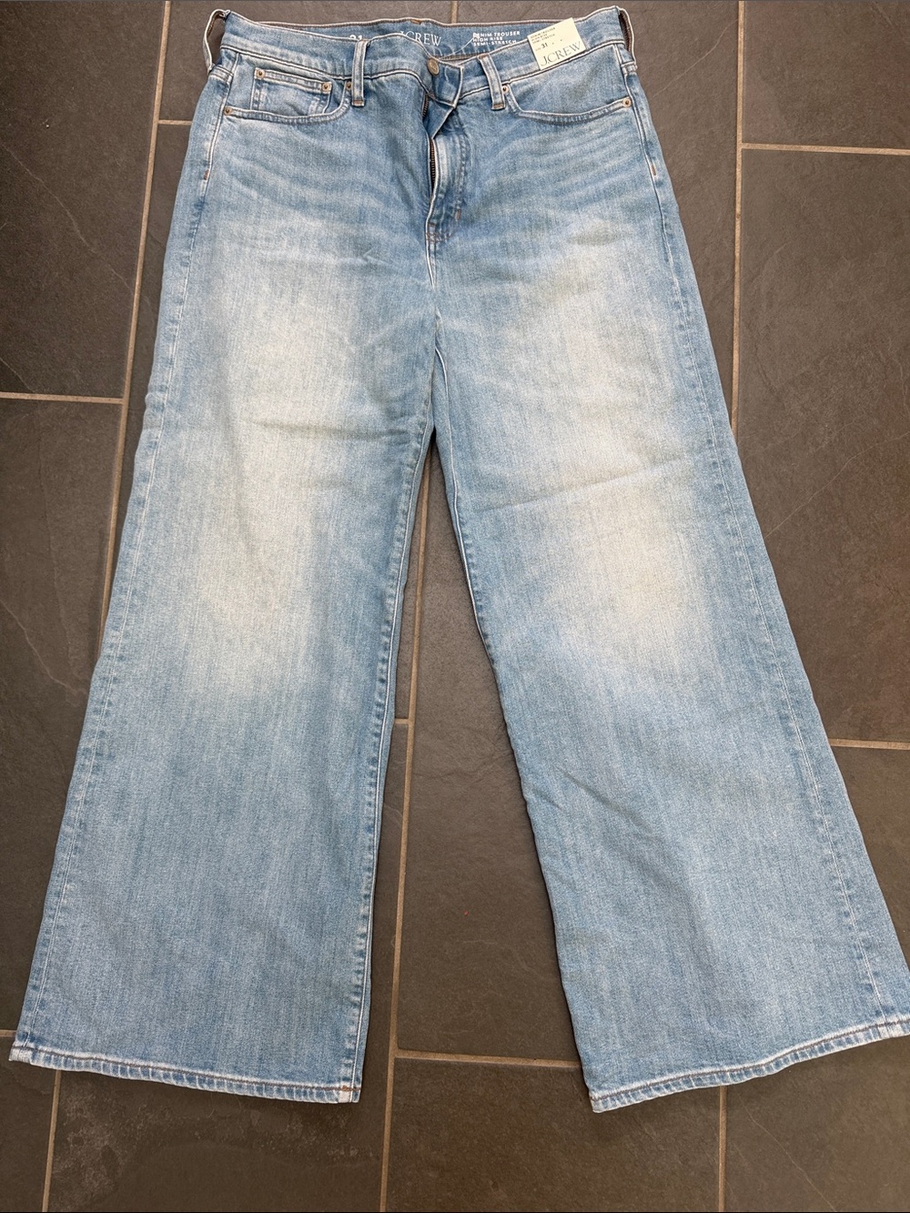 J. Crew Pale Blue Wide-Leg Flare Jeans